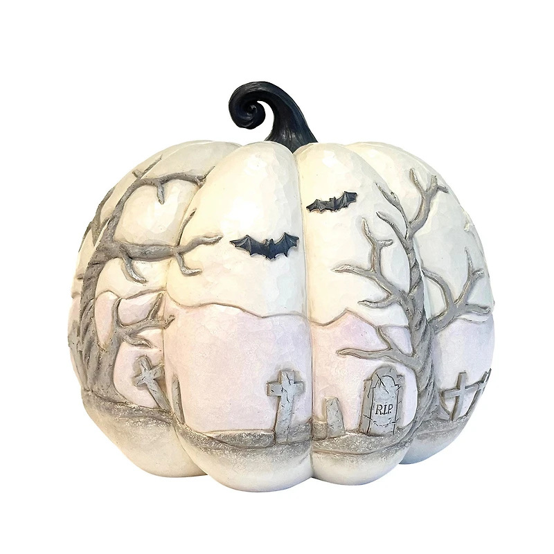 Jim Shore Pumpkin With Graveyard Scene Halloween Figurine, 7.8" H for only USD 74.99 | Hallmark