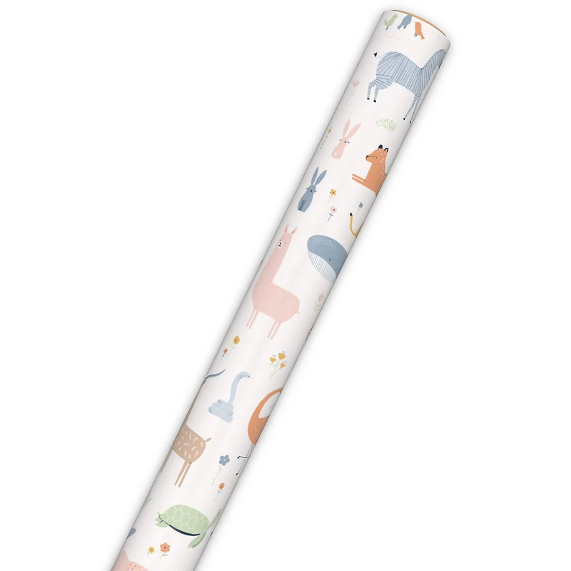 Cute Animal Collage on White Tall Wrapping Paper Roll, 35 sq. ft. for only USD 5.99 | Hallmark