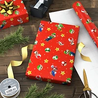 Nintendo Super Mario™ Mario, Luigi and Friends on Red Wrapping Paper, 25 sq. ft. for only USD 4.99 | Hallmark