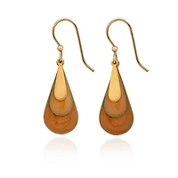 Silver Forest Lovely Layered Peach and Gold Metal Teardrop Earrings for only USD 21.00 | Hallmark