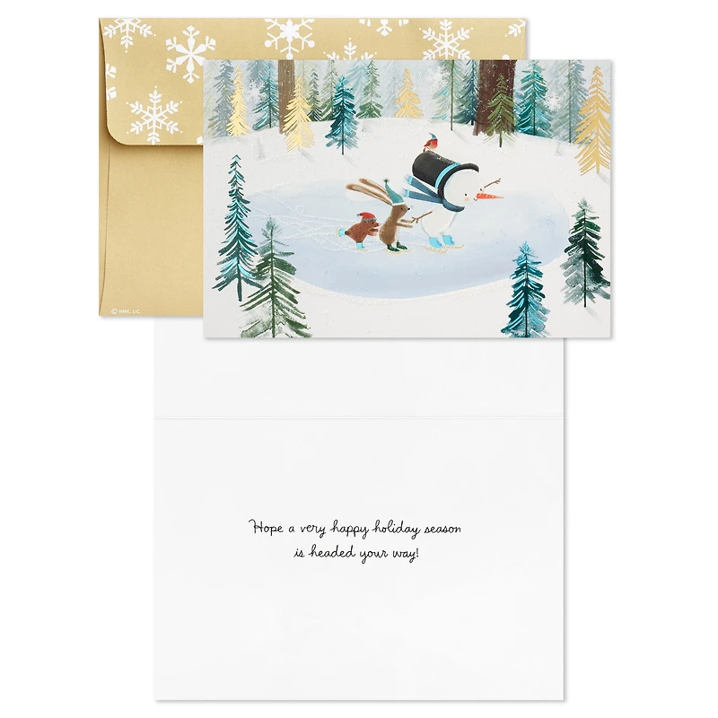 Snowman and Critters Ice Skating Boxed Christmas Cards, Pack of 16 for only USD 17.49 | Hallmark
