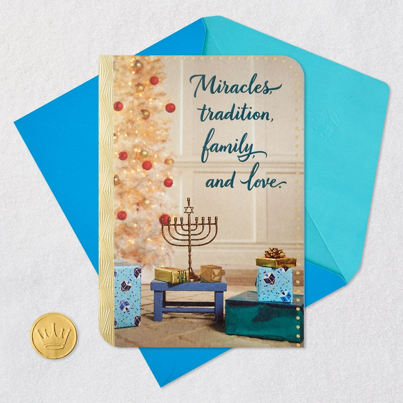 Miracles, Tradition, Family and Love Christmas Hanukkah Card for only USD 4.59 | Hallmark