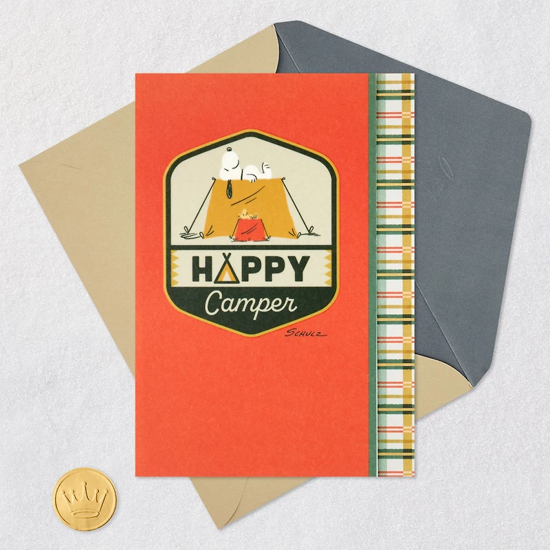 Peanuts® Beagle Scouts Snoopy Happy Camper Birthday Card for only USD 4.59 | Hallmark