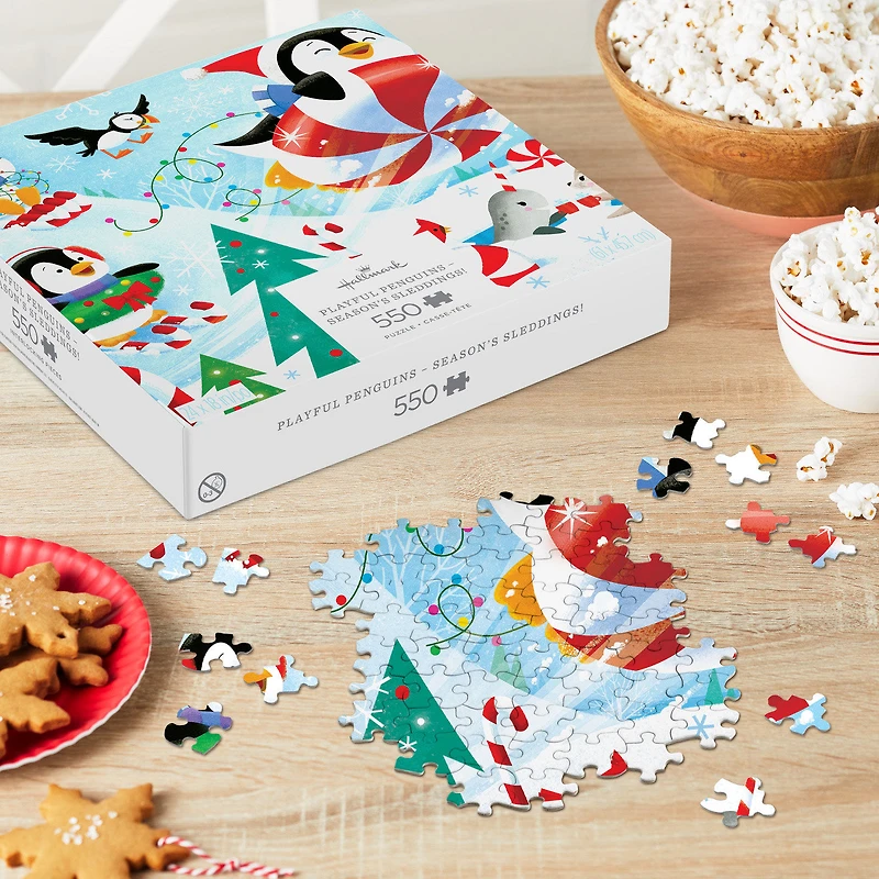 Playful Penguins Season's Sleddings 550-Piece Jigsaw Puzzle for only USD 22.99 | Hallmark