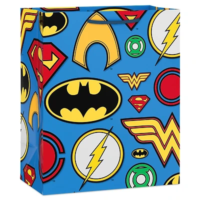 9.6" DC™ Super Hero Icons on Blue Medium Gift Bag for only USD 3.99 | Hallmark