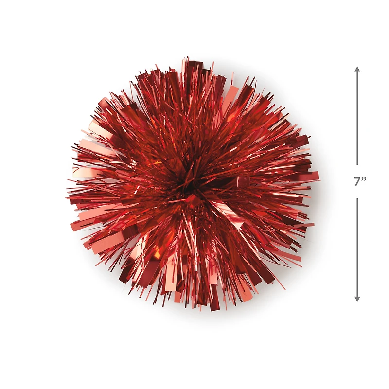 Red Metallic Pom Pom Gift Bow, 7" for only USD 4.99 | Hallmark