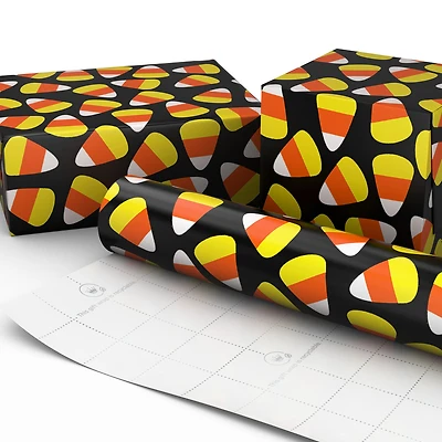 Candy Corn on Black Halloween Wrapping Paper Roll, 20 sq. ft. for only USD 4.99 | Hallmark