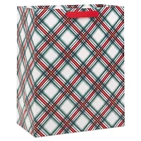 13" Festive Red and Green Plaid Large Holiday Gift Bag for only USD 4.49 | Hallmark