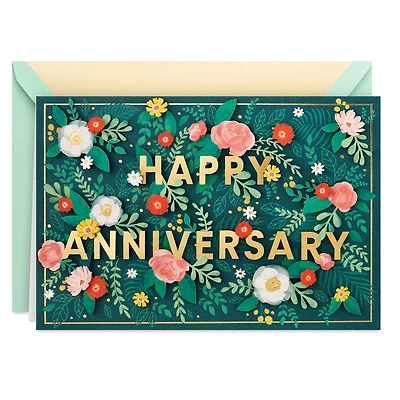 Pink and Coral Flowers With Greenery Anniversary Card for Spouse for only USD 9.59 | Hallmark