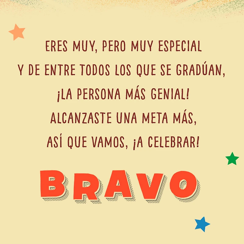 Mortarboard and Stars Spanish-Language Graduation Card for only USD 3.99 | Hallmark