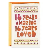 16 Years Amazing and Loved Birthday Card for only USD 5.59 | Hallmark