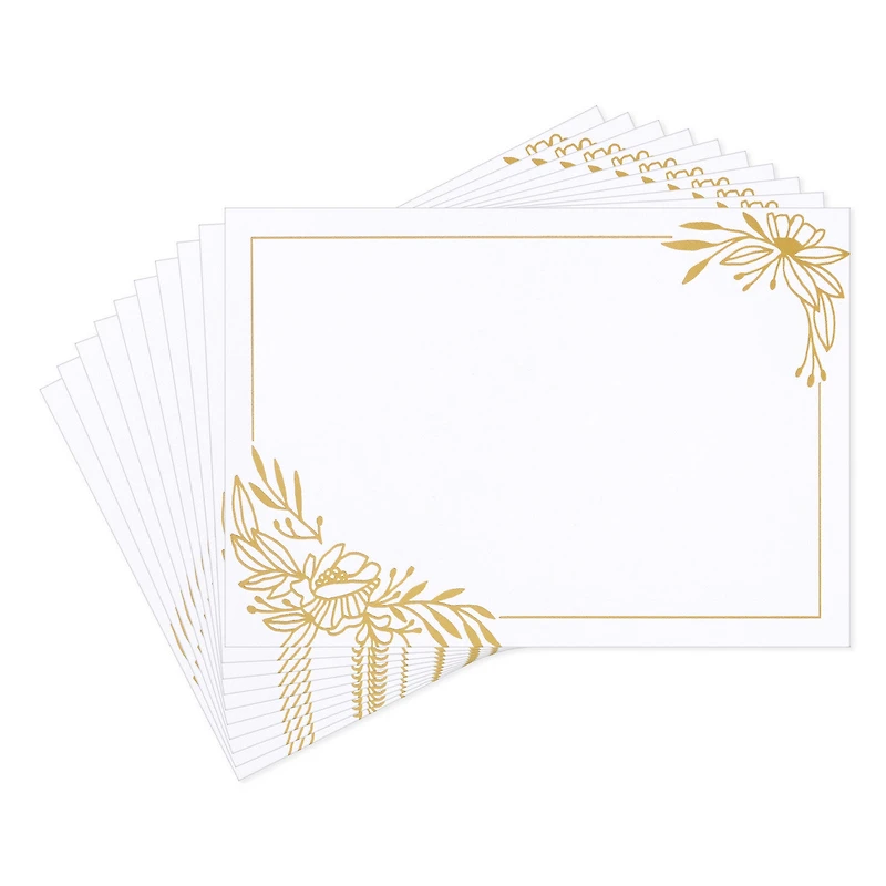 Gold Floral Swags on White Flat Blank Notes, Pack of 10 for only USD 5.00 | Hallmark