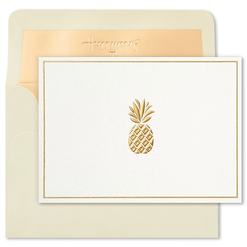 Gold Bordered Pineapple Blank Note Cards, Box of 10 for only USD 11.99 | Hallmark
