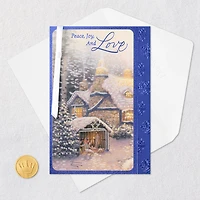 Thomas Kinkade Peace, Joy and Love Religious Christmas Card for only USD 5.99 | Hallmark