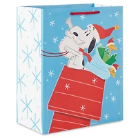 13" Peanuts® Santa Snoopy on Dog House Sleigh Large Christmas Gift Bag for only USD 4.49 | Hallmark