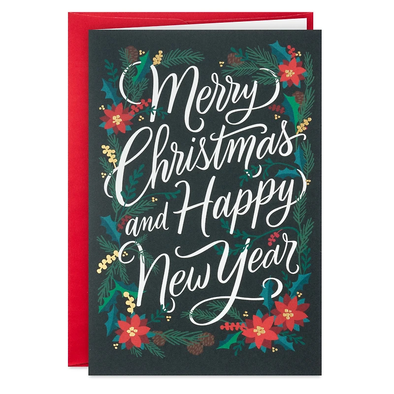 Poinsettias and Evergreen Boughs Packaged Christmas Cards, Set of 5 for only USD 5.00 | Hallmark