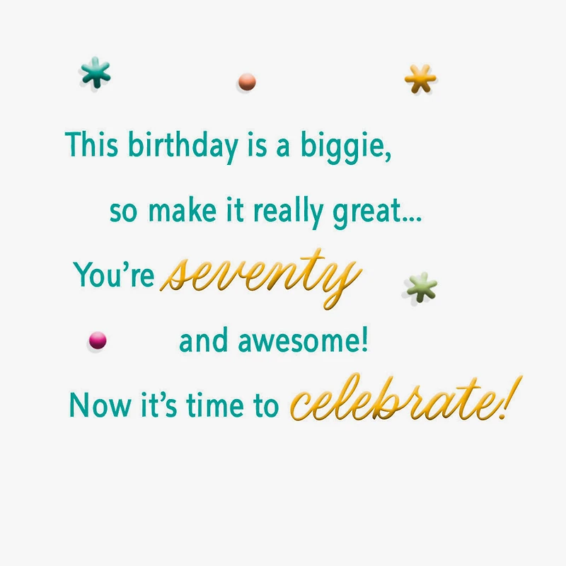 Time to Celebrate 70th Birthday Card for only USD 3.99 | Hallmark