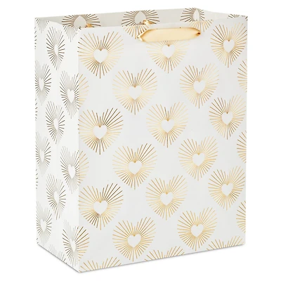 13" Gold Hearts on White Large Gift Bag for only USD 4.99 | Hallmark