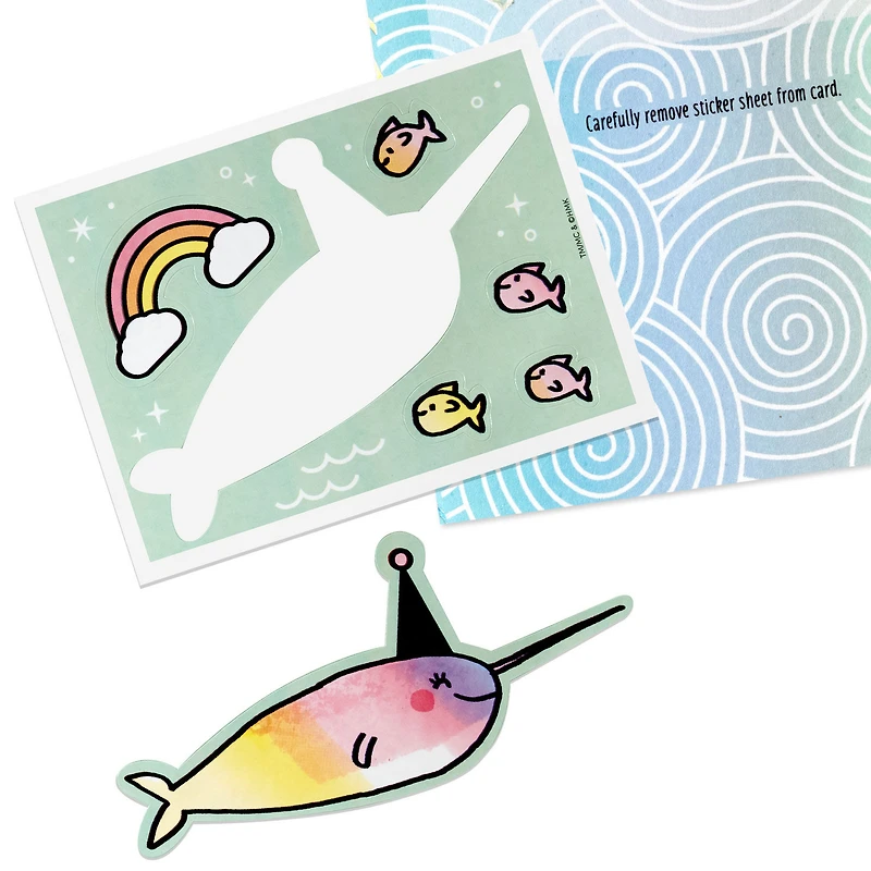 Narwhal 9th Birthday Card for Kid With Stickers for only USD 5.59 | Hallmark