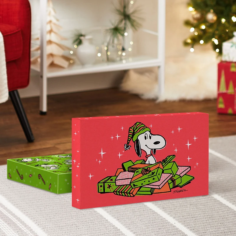 Peanuts® Red and Green 4-Pack Medium Christmas Gift Boxes for only USD 6.99 | Hallmark