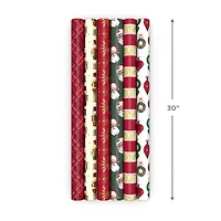 Classic Santa 6-Pack Assorted Christmas Wrapping Paper Roll Bundle, 150 sq. ft. total for only USD 29.99 | Hallmark