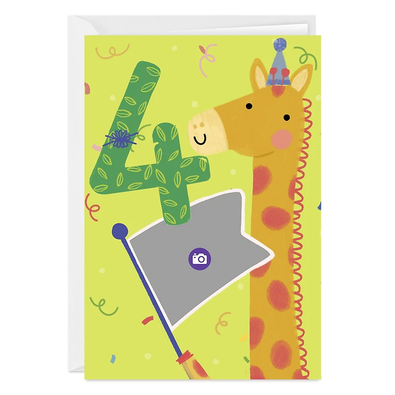 Festive Giraffe Custom 4th Birthday Card for only USD 4.99 | Hallmark