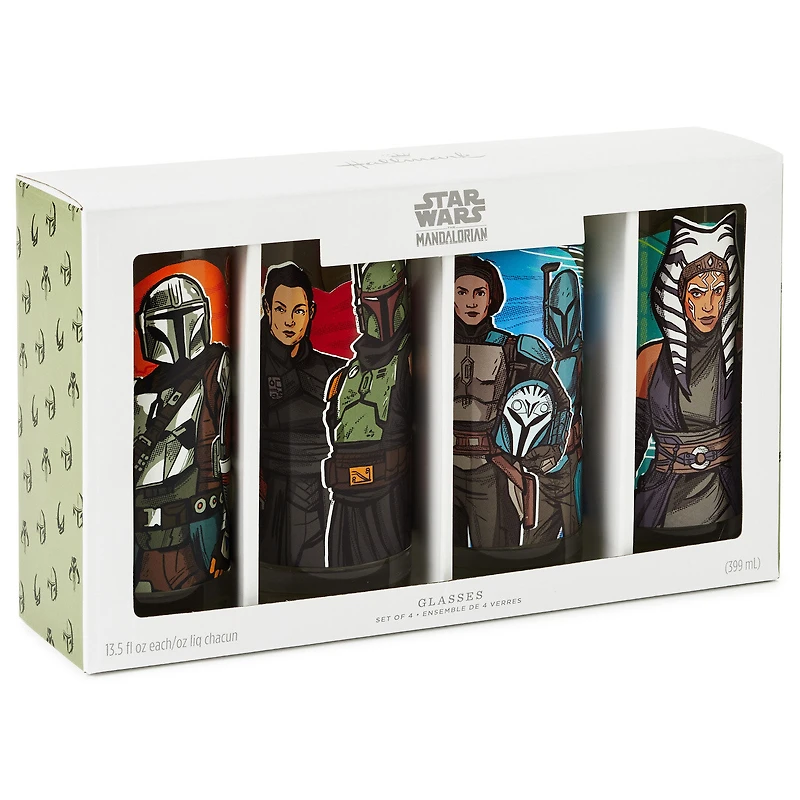 Star Wars: The Mandalorian™ Drinking Glasses, Set of 4 for only USD 39.99 | Hallmark