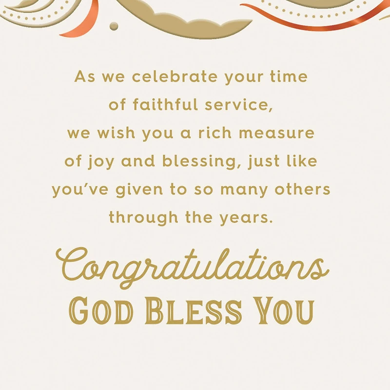 Celebrating Your Faithful Service Religious Golden Jubilee Card for only USD 3.99 | Hallmark
