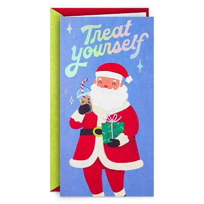 Treat Yourself Santa Claus Money Holder Christmas Card for only USD 4.59 | Hallmark