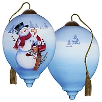 Ne'Qwa Art Christmas Wishes Snowman at Mailbox Glass Ornament for only USD 35.00 | Hallmark