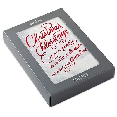 Red Script and Snowy Evergreens Boxed Christmas Cards, Pack of 16 for only USD 15.49 | Hallmark