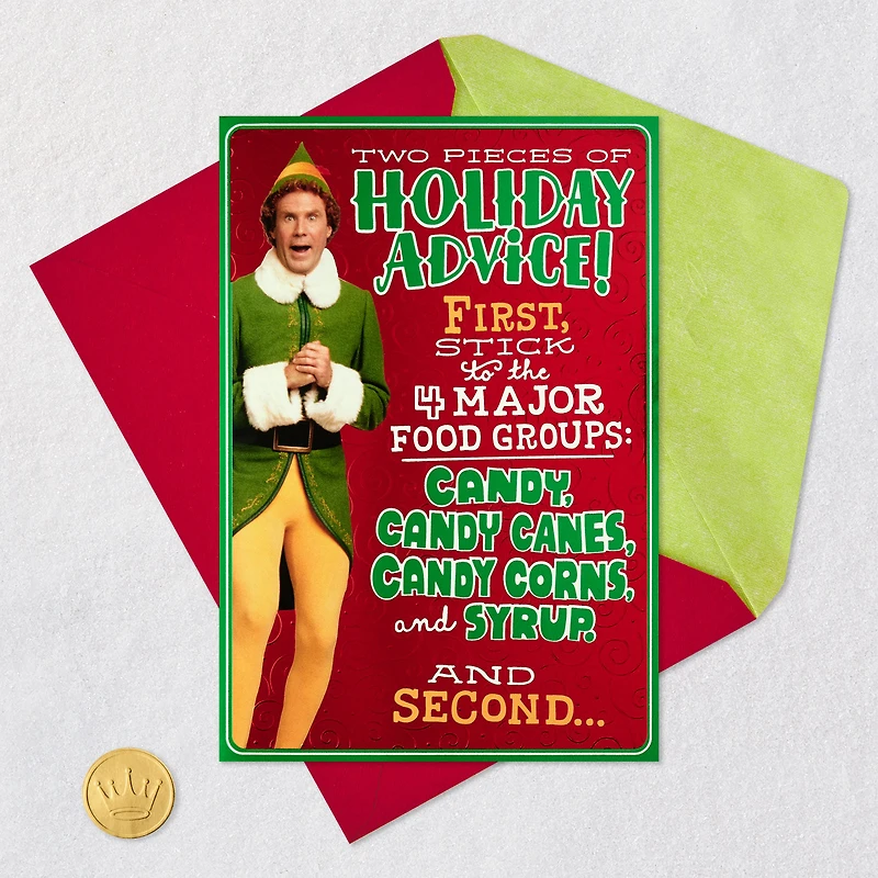 Elf Buddy the Elf™ Holiday Advice Funny Christmas Card for only USD 4.59 | Hallmark