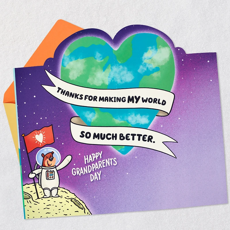 You Make the World Heart-Shaped Pop-Up Grandparents Day Card for Nana for only USD 3.99 | Hallmark