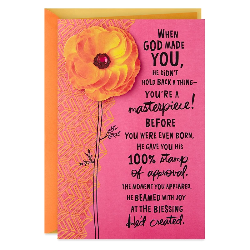 God Made a Masterpiece Religious Birthday Card for only USD 4.99 | Hallmark