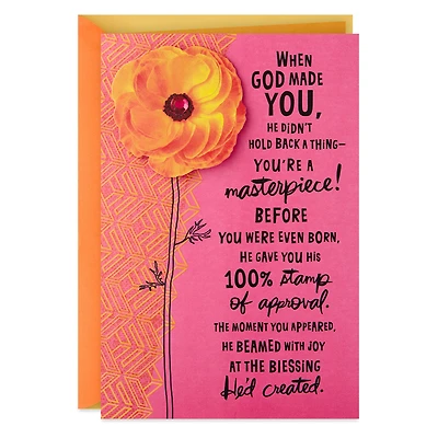 God Made a Masterpiece Religious Birthday Card for only USD 4.99 | Hallmark