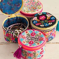Natural Life Folk Floral Embroidered Jewelry Round for only USD 19.99 | Hallmark