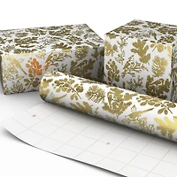 Gold Birds and Botanicals on White Foil Christmas Wrapping Paper Roll, 22.5 sq. ft. for only USD 4.99 | Hallmark