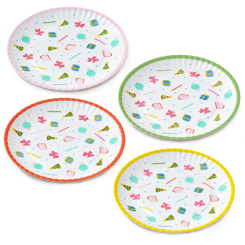 Birthday Celebration Icons Melamine Dessert Plates, Set of 4 for only USD 22.99 | Hallmark