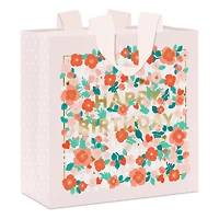 10.4" Happy Birthday Floral on Pink Large Square Gift Bag for only USD 9.99 | Hallmark