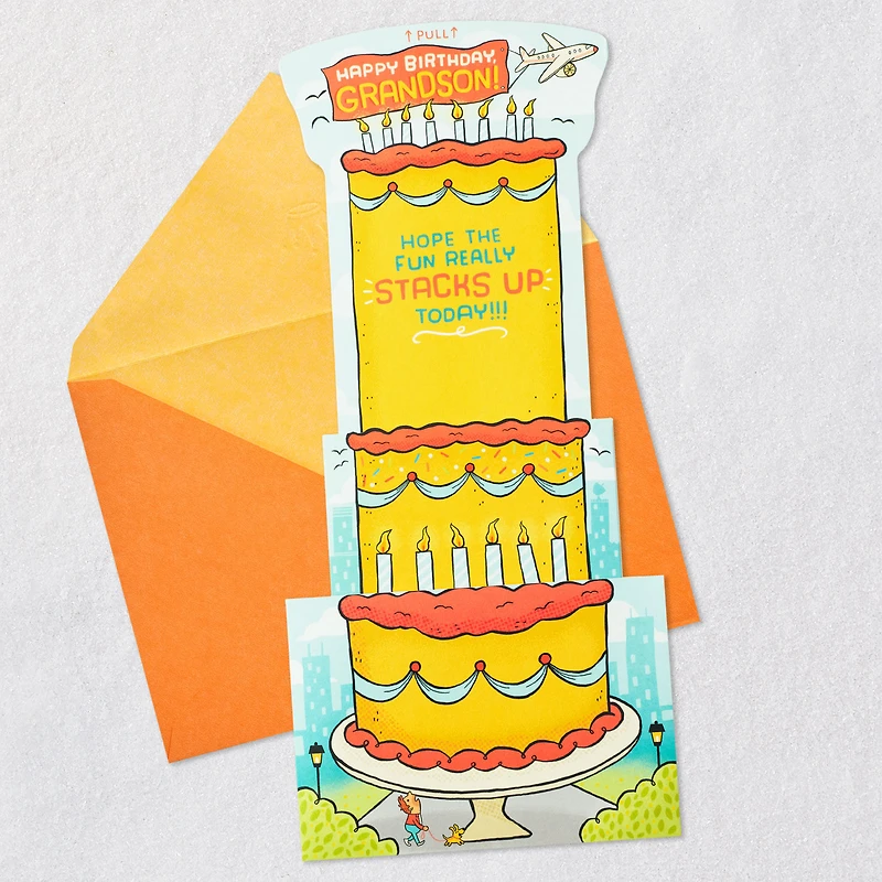 Hope the Fun Stacks Up Pop-Up Birthday Card for Grandson for only USD 6.99 | Hallmark