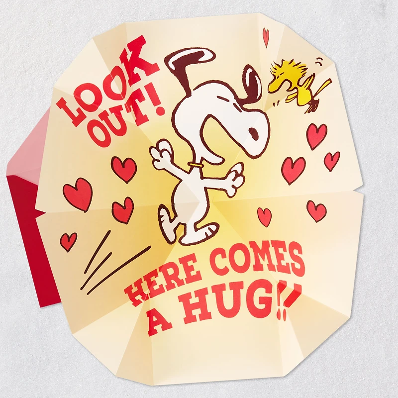 Peanuts® Snoopy and Woodstock Hug Funny Pop-Up Valentine's Day Card for only USD 6.99 | Hallmark