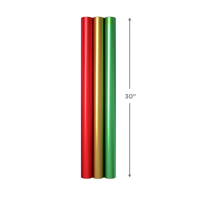 Red, Green, Gold Foil 3-Pack Christmas Wrapping Paper, 60 sq. ft. for only USD 16.99 | Hallmark