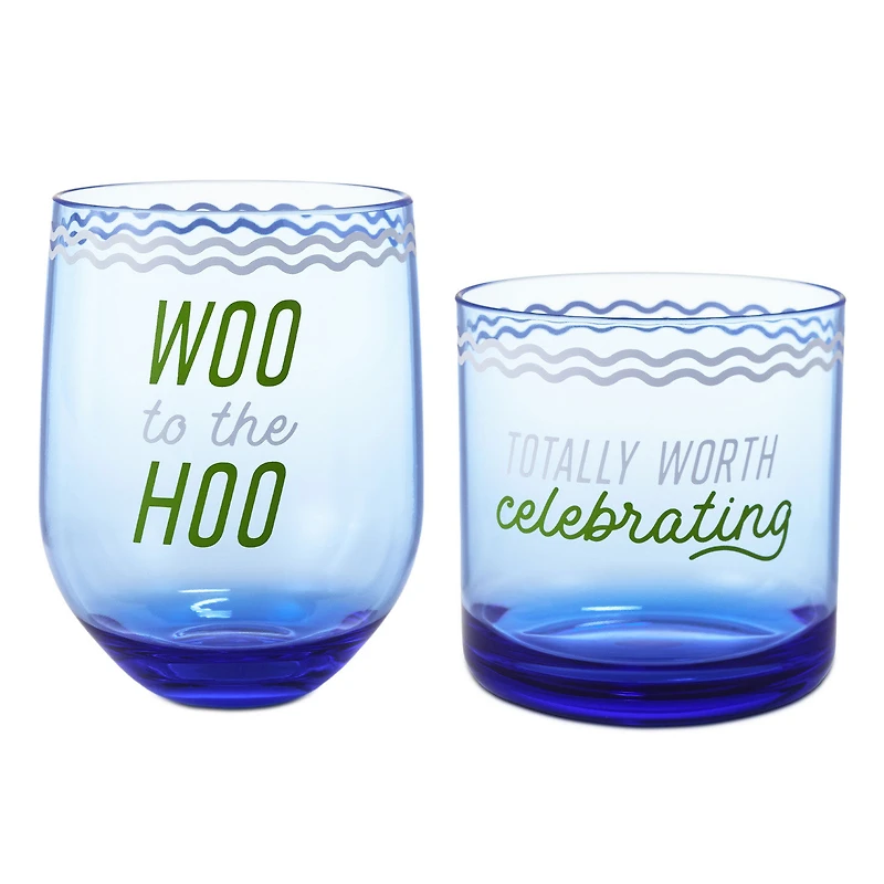 Woo Hoo Worth Celebrating Drinking Glasses, Set of 2 for only USD 34.99 | Hallmark