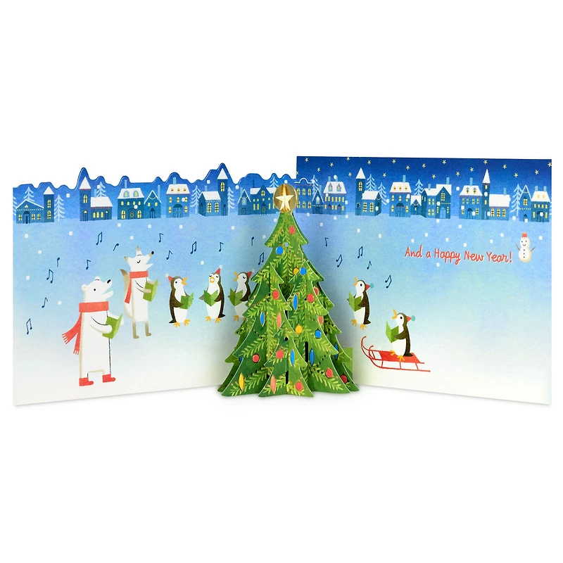 Penguin and Polar Bear Carolers Pop-Up Christmas Card for only USD 6.99 | Hallmark