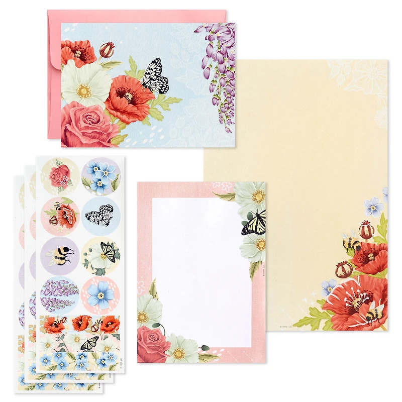 Pink Floral Stationery Set and Desk Organizer Box for only USD 14.99 | Hallmark