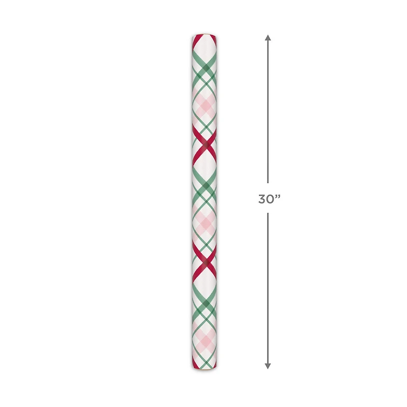 Peppermint-Scented Playful Plaid on White Christmas Wrapping Paper Roll, 20 sq. ft. for only USD 5.99 | Hallmark