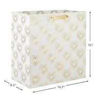 15" Gold Hearts on White Extra-Deep Gift Bag for only USD 5.99 | Hallmark