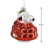 Peanuts® Snoopy in Puffer Coat Glass Hallmark Ornament for only USD 11.49 | Hallmark