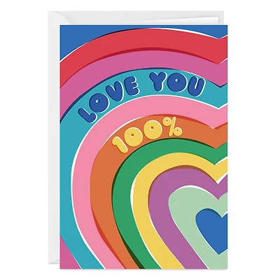 Love You 100% Colored Hearts Custom Card for only USD 4.99 | Hallmark