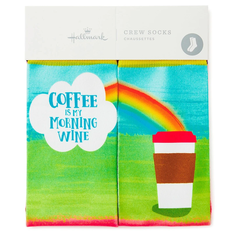 Coffee Is My Morning Wine Funny Crew Socks for only USD 12.99 | Hallmark